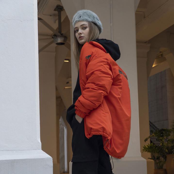 chaqueta oversize unisexo Kangol ropa tango mandarina B4VR1229