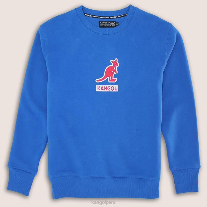 equipo bordado de lujo unisexo Kangol ropa azul lapislázuli B4VR1172