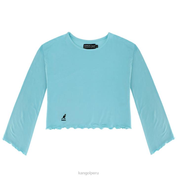 top corto con volantes mujer Kangol ropa tangara turquesa B4VR1226