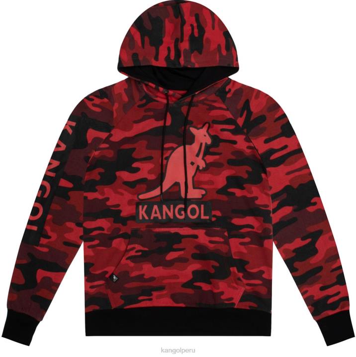 sudadera con capucha de camuflaje unisexo Kangol ropa camuflaje rojo B4VR1111