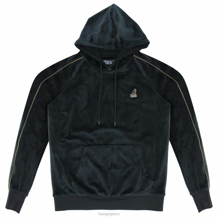 sudadera con capucha de terciopelo hombres Kangol ropa belleza negra B4VR1158
