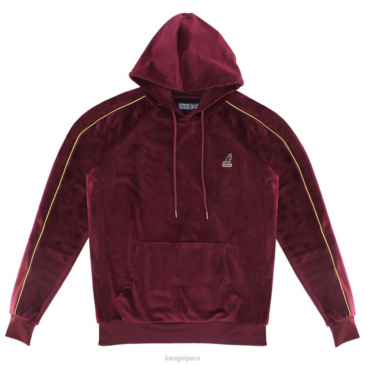 sudadera con capucha de terciopelo hombres Kangol ropa granate B4VR1157