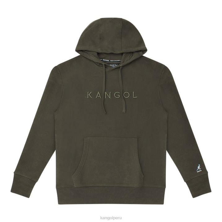 sudadera con capucha lujosa bordada unisexo Kangol ropa carbón beluga B4VR1167