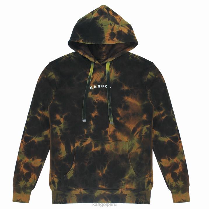 sudadera con capucha tie dye hombres Kangol ropa bosque marrón B4VR1175