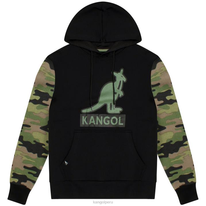 sudadera con capucha y camuflaje en contraste unisexo Kangol ropa Ejército Negro B4VR1133