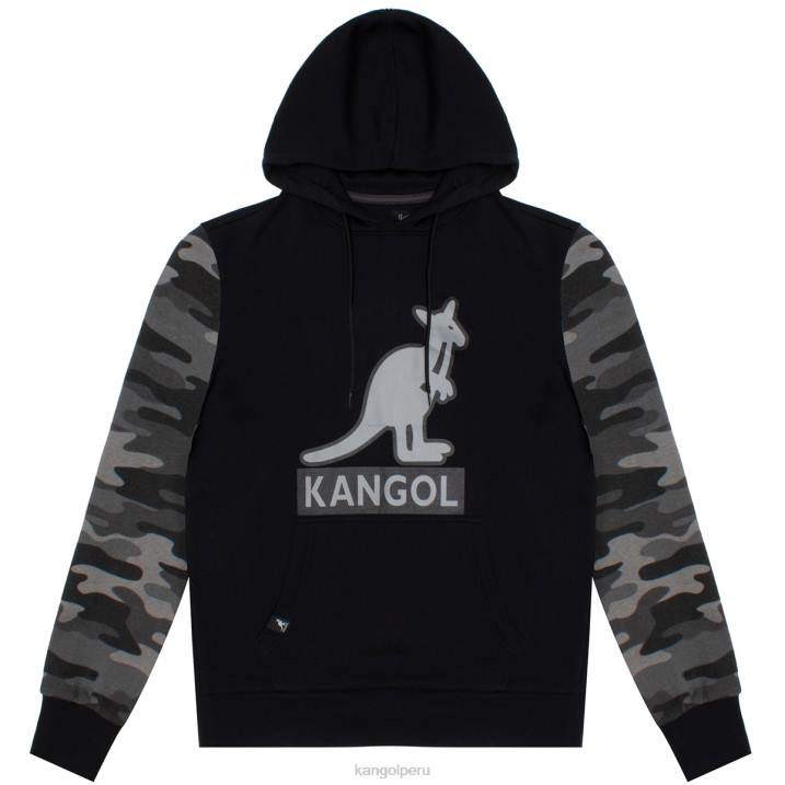 sudadera con capucha y camuflaje en contraste unisexo Kangol ropa negro/urbano B4VR1132