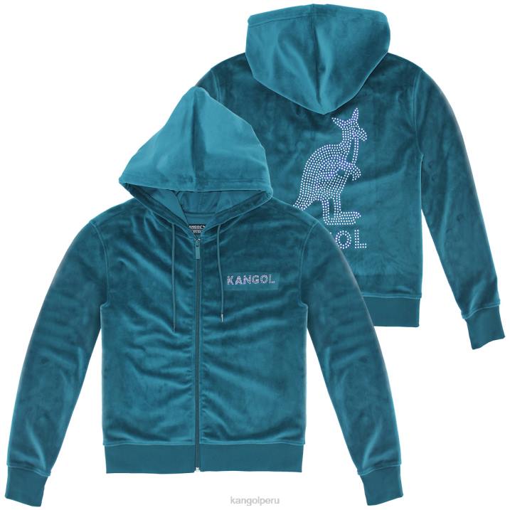 sudadera con capucha y cremallera de terciopelo mujer Kangol ropa abeto B4VR1140