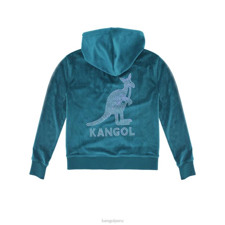 sudadera con capucha y cremallera de terciopelo mujer Kangol ropa abeto B4VR1140