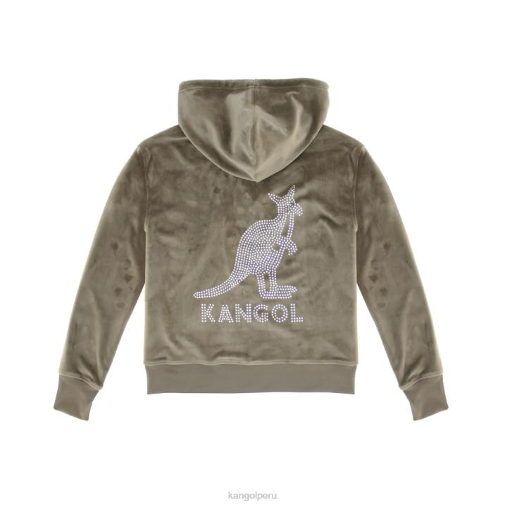 sudadera con capucha y cremallera de terciopelo mujer Kangol ropa morilla B4VR1139