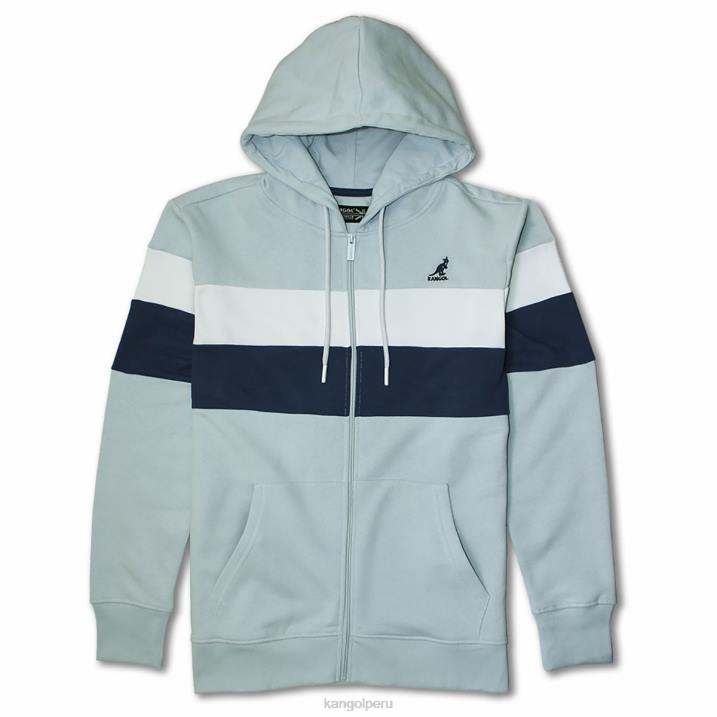 sudadera con cremallera y rayas de color unisexo Kangol ropa combinación azul bebé B4VR1120