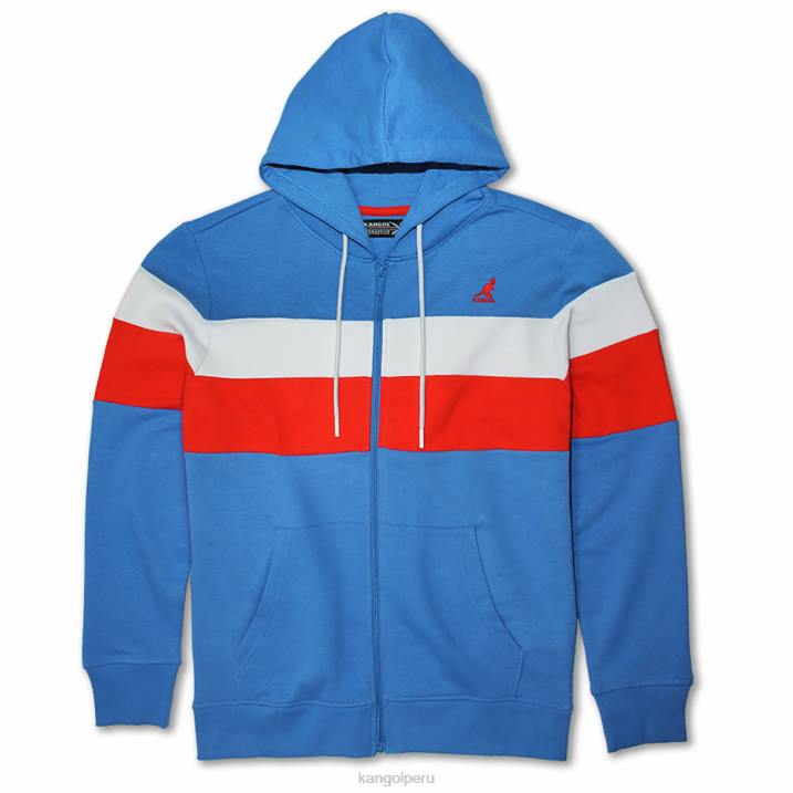 sudadera con cremallera y rayas de color unisexo Kangol ropa combo azul palacio B4VR1121