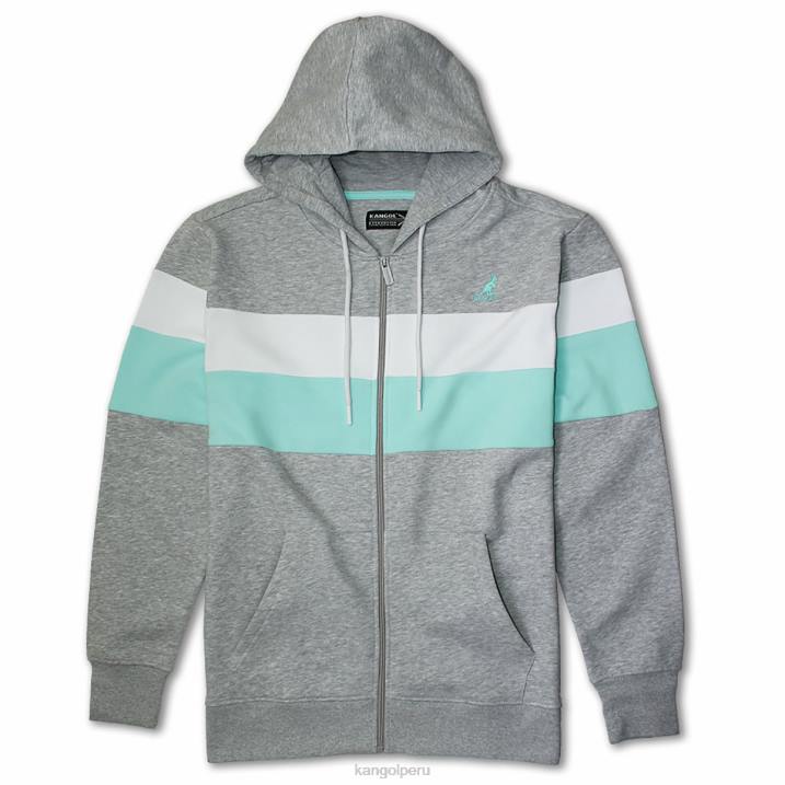 sudadera con cremallera y rayas de color unisexo Kangol ropa combo de mezcla de cenizas B4VR1119