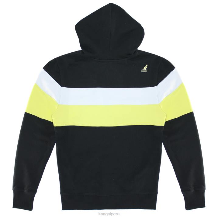 sudadera con cremallera y rayas de color unisexo Kangol ropa combo negro B4VR1122